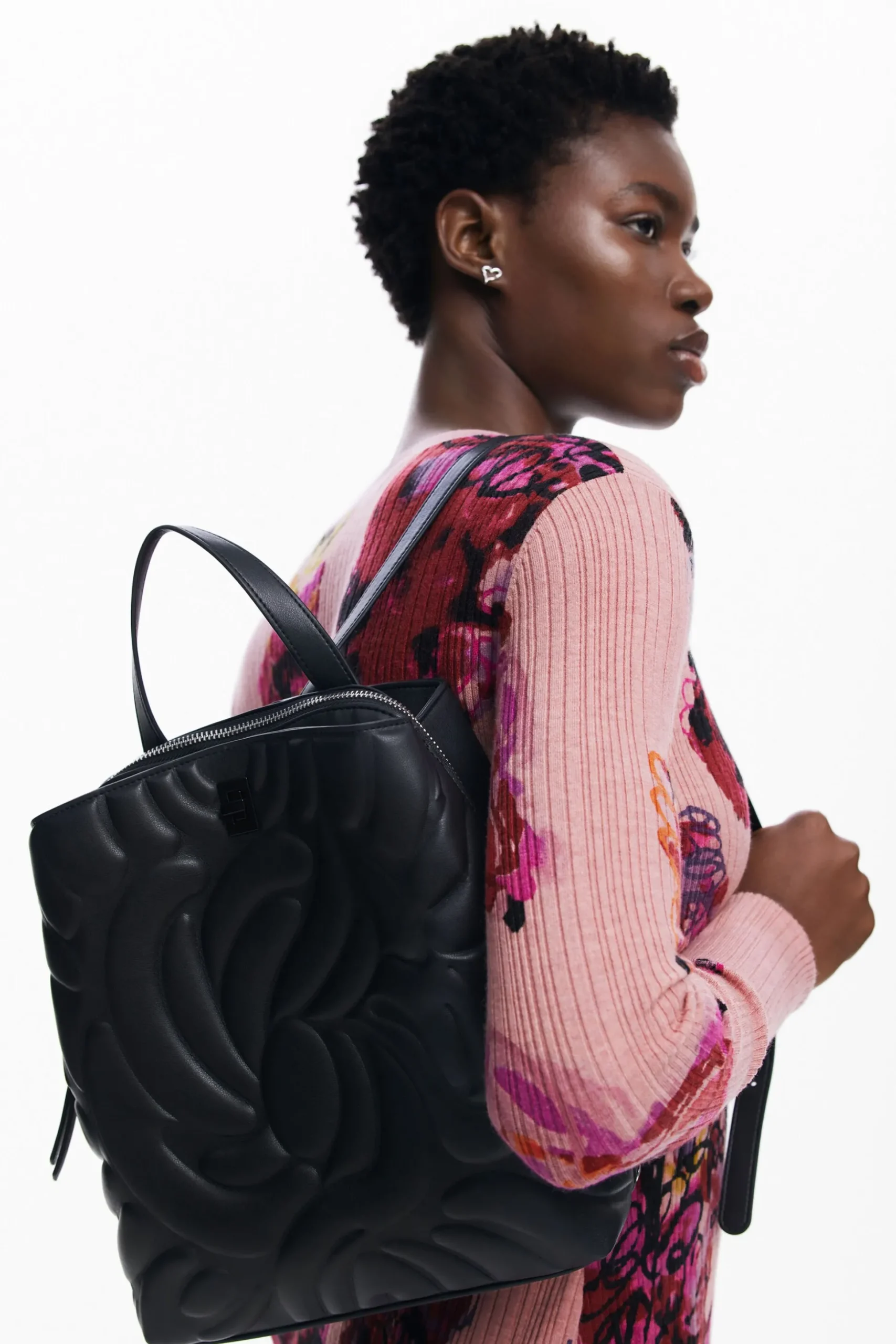 Mochila mini flores geometría