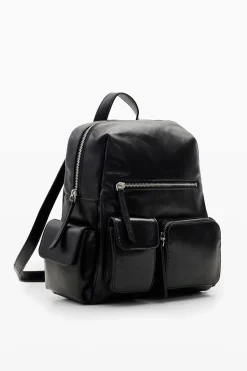 Mochila piel M bolsillos