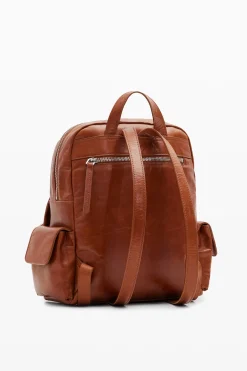 Mochila piel multibolsillo
