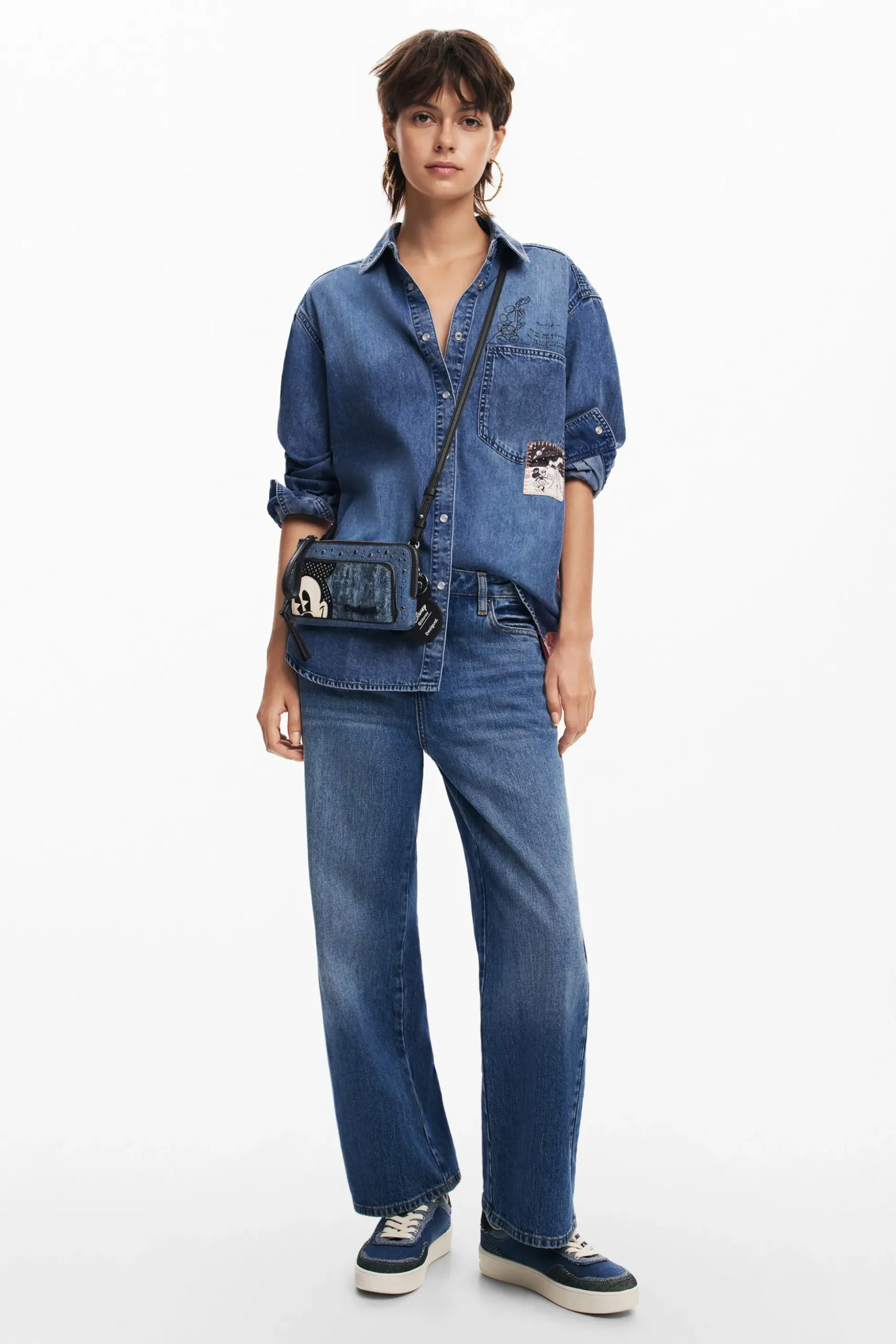 Monedero L denim Mickey Mouse