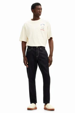 Pantalón largo denim bolsillos