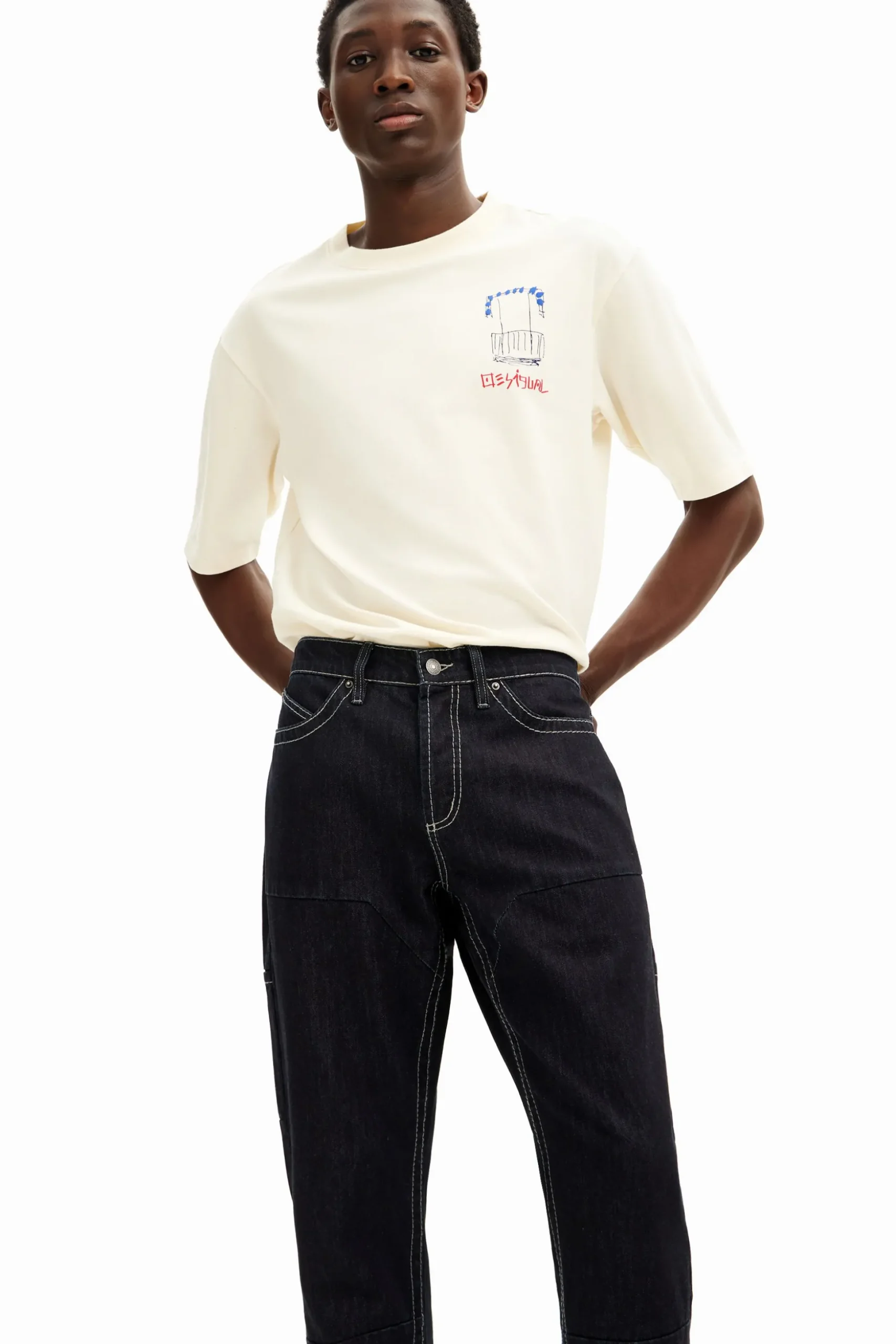 Pantalón largo denim bolsillos