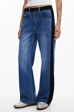 Pantalón vaquero combinado