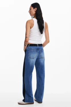 Pantalón vaquero combinado