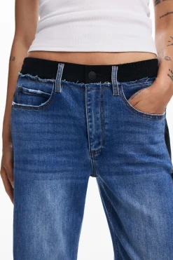 Pantalón vaquero combinado