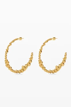 Pendientes aro corazones bañado en oro Zalio