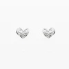 Pendientes botón corazón baño plata Zalio