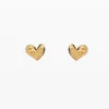 Pendientes botón corazón baño oro Zalio