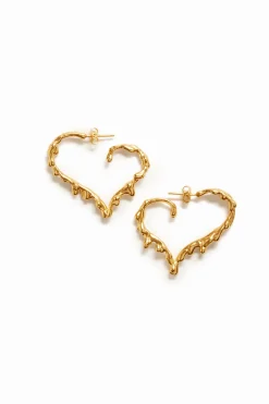 Pendientes corazón baño oro Zalio