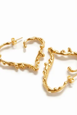 Pendientes corazón baño oro Zalio