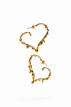 Pendientes corazón baño oro Zalio