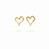 Pendientes corazón baño oro Zalio