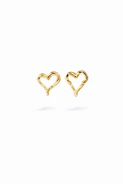 Pendientes corazón baño oro Zalio