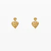 Pendientes corazón baño oro Zalio