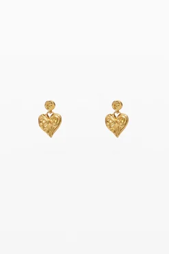 Pendientes corazón baño oro Zalio
