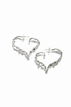 Pendientes corazón baño plata Zalio