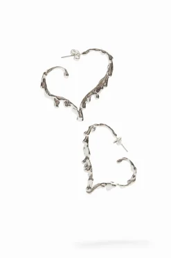 Pendientes corazón baño plata Zalio