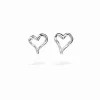 Pendientes corazón baño plata Zalio