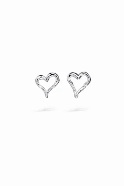 Pendientes corazón baño plata Zalio