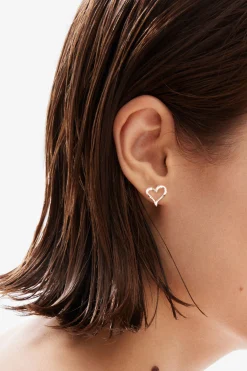 Pendientes corazón baño plata Zalio