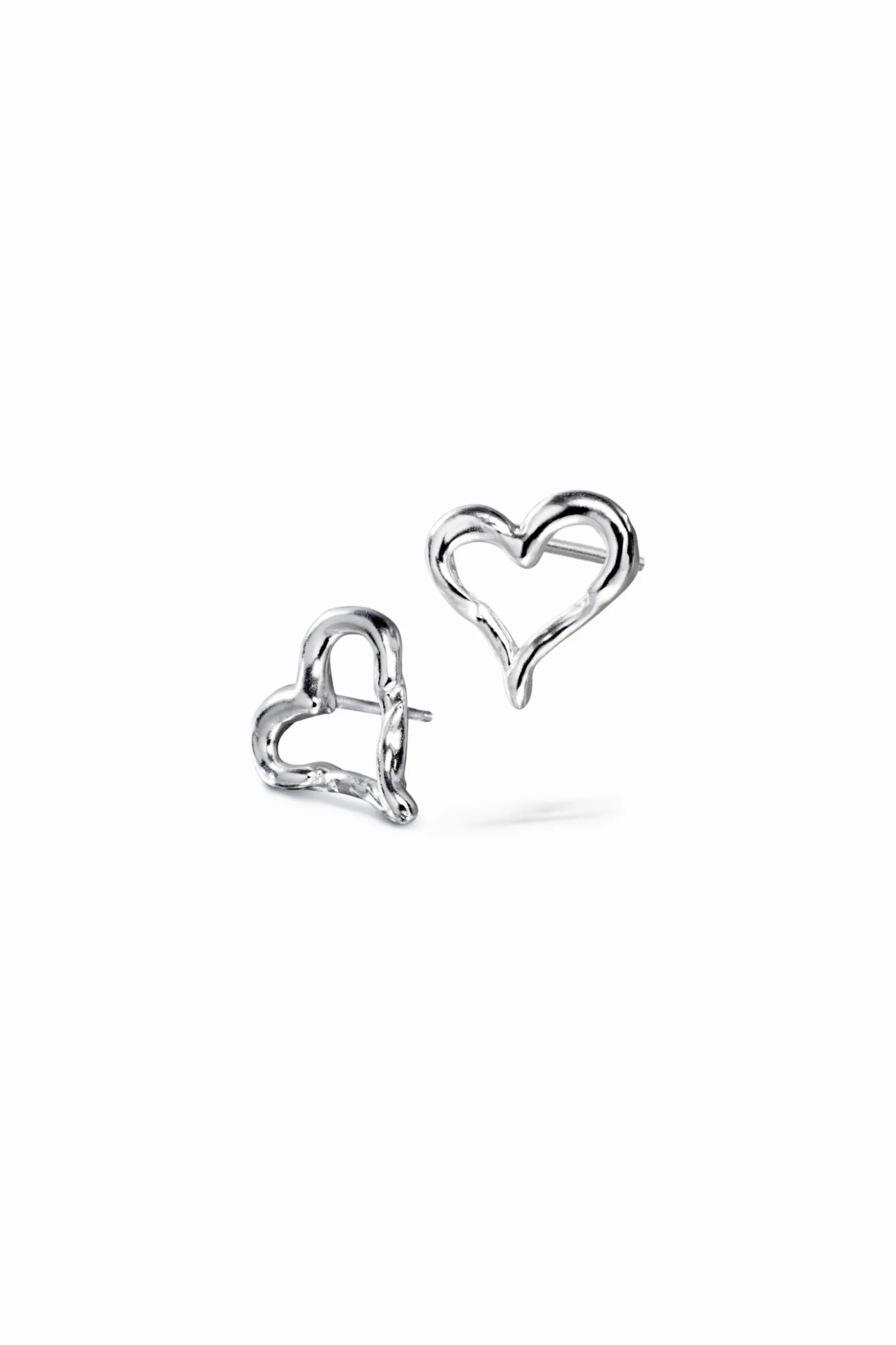 Pendientes corazón baño plata Zalio