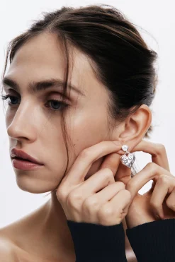 Pendientes corazón baño plata Zalio