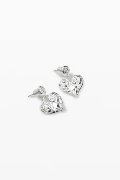 Pendientes corazón baño plata Zalio