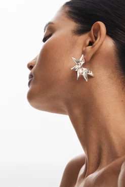 Pendientes  en forma de estrella plata Zalio