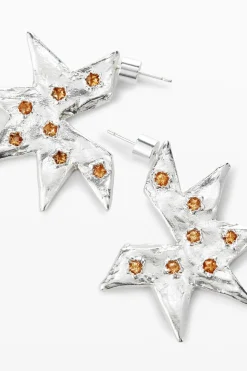 Pendientes  en forma de estrella plata Zalio