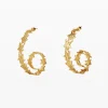 Pendientes espiral estrellas baño oro Zalio