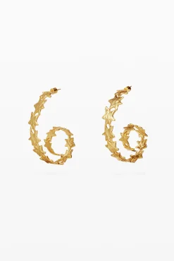 Pendientes espiral estrellas baño oro Zalio