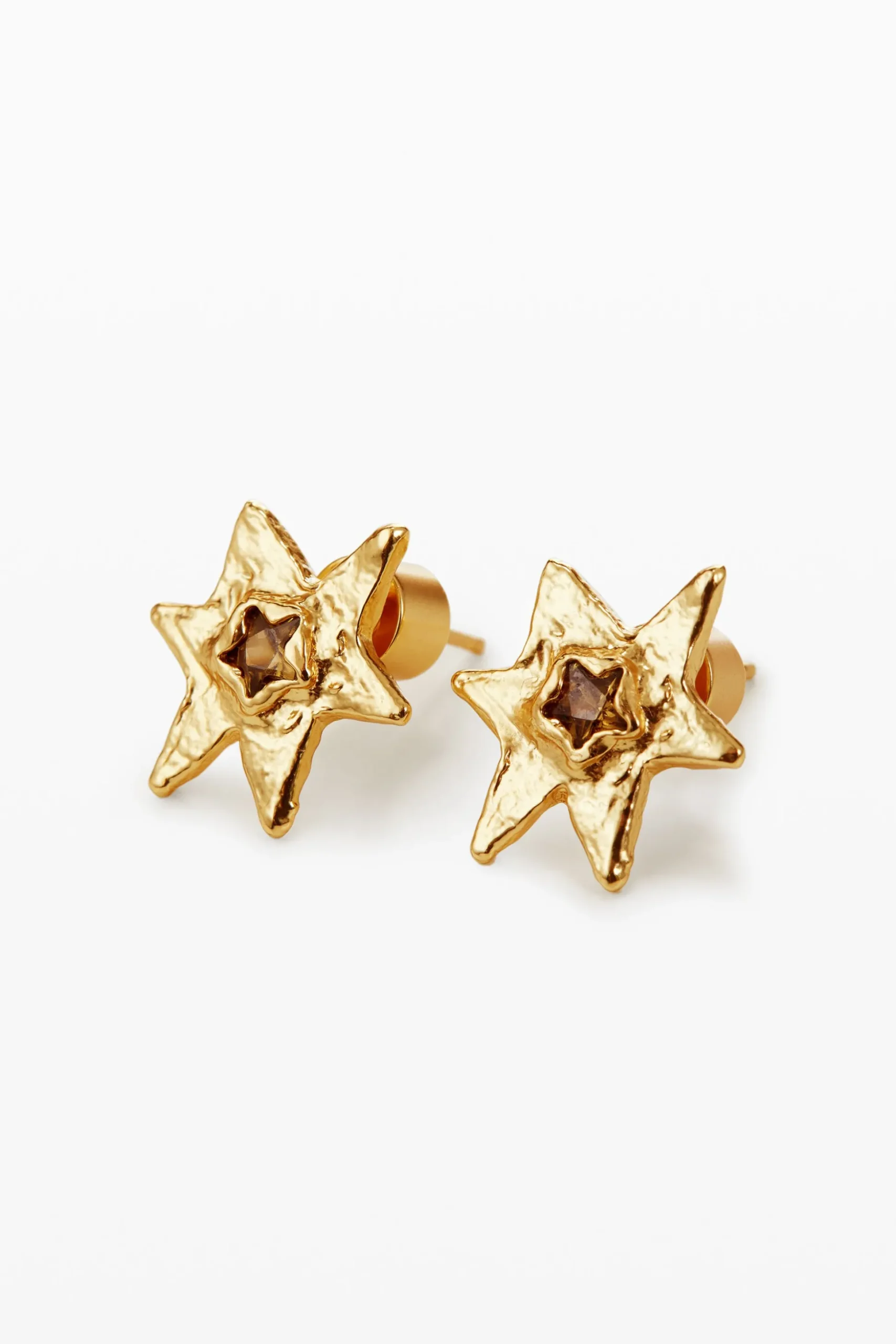 Pendientes estrella baño oro Zalio