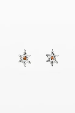 Pendientes estrella baño plata Zalio