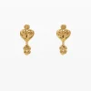 Pendientes triple corazón baño oro Zalio