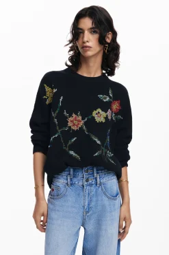 Sudadera bordado flores