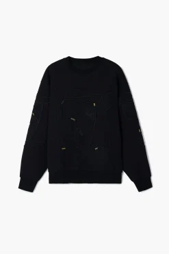 Sudadera bordados contraste
