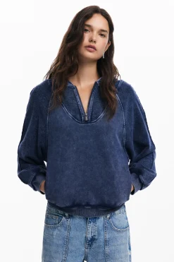 Sudadera capucha efecto lavado