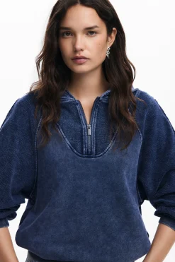 Sudadera capucha efecto lavado