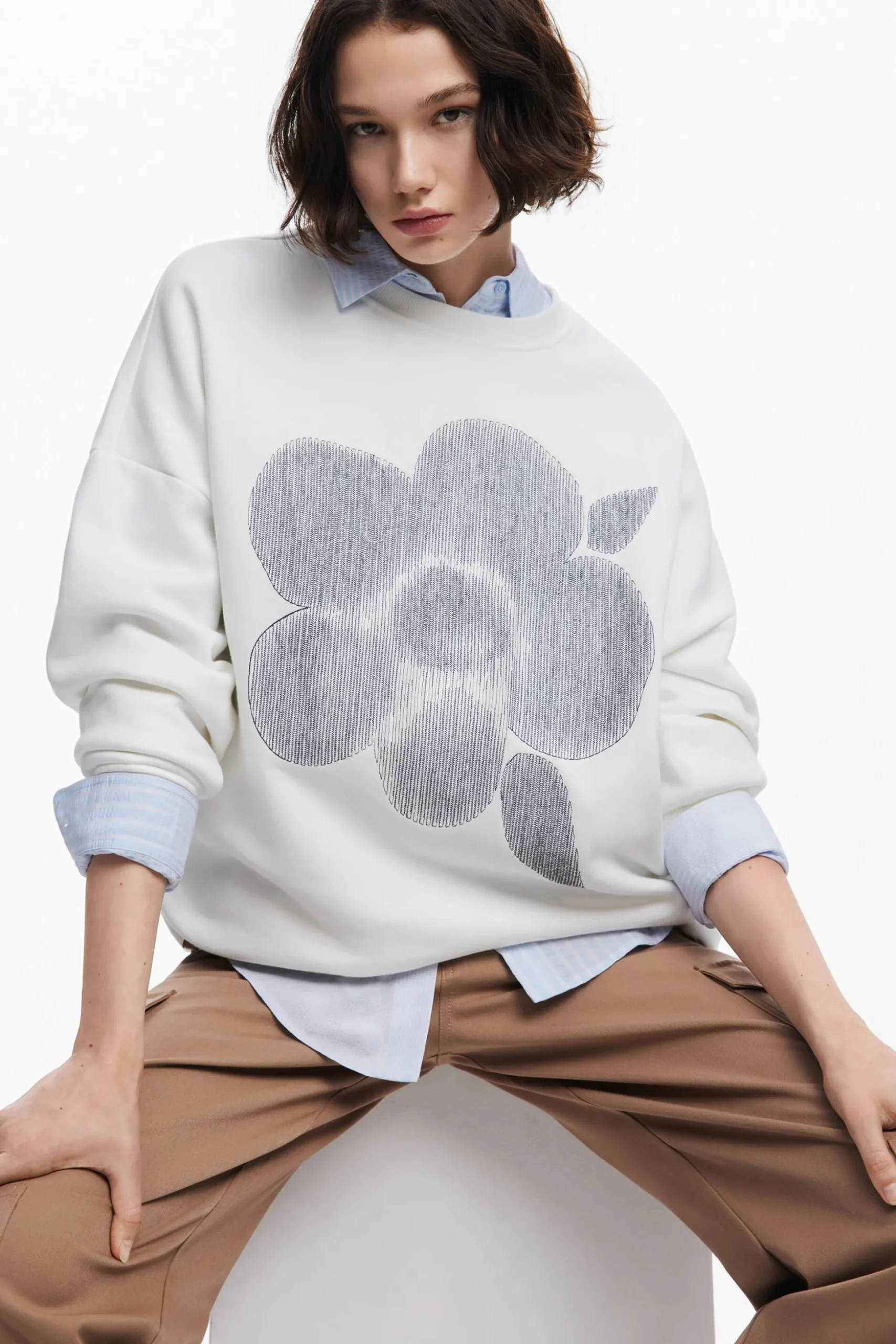 Sudadera estampado flor