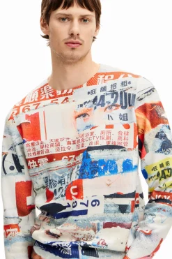 Sudadera estampado revista