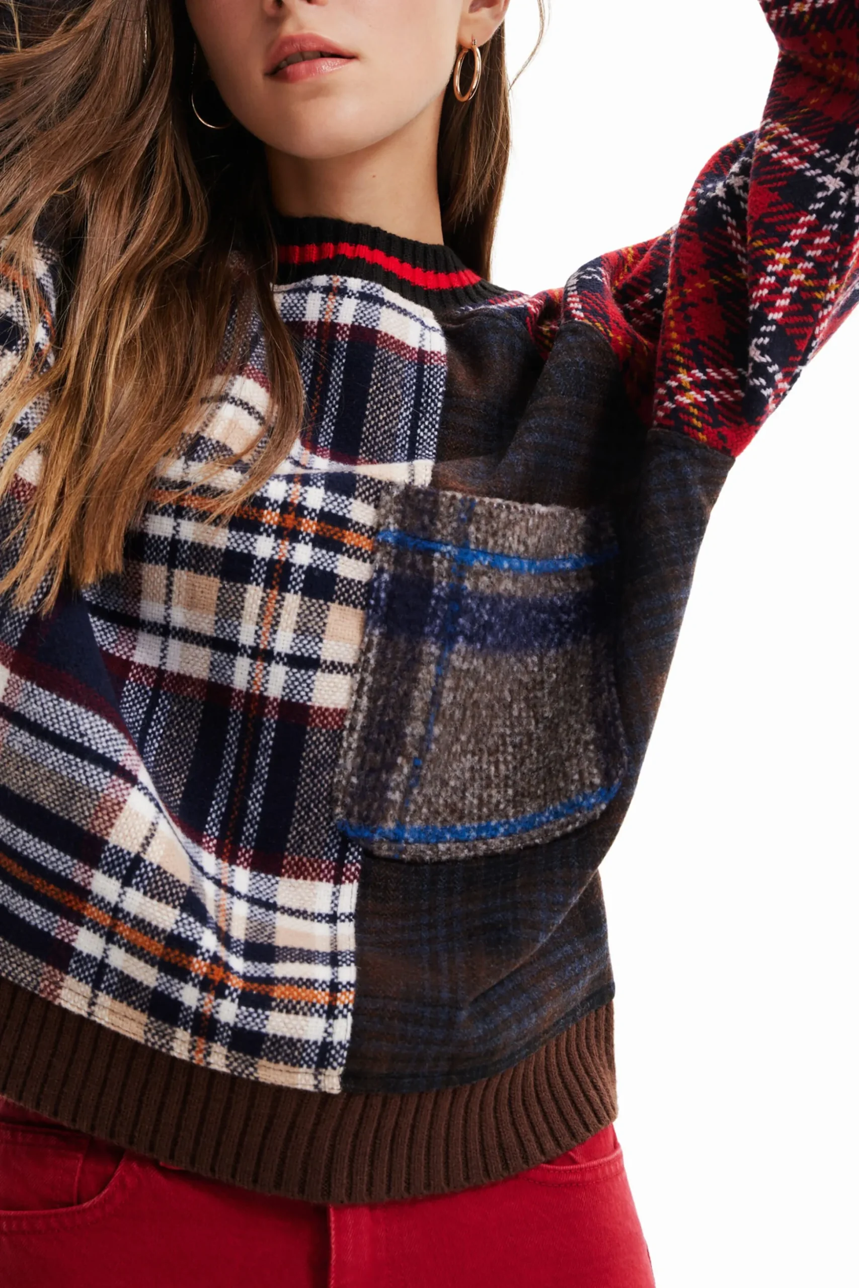 Sudadera lana tartán
