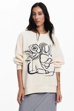 Sudadera oversize flor
