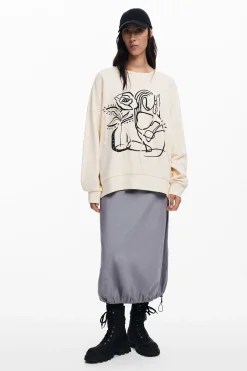 Sudadera oversize flor