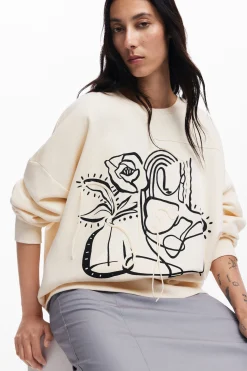 Sudadera oversize flor