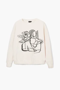 Sudadera oversize flor