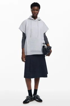 Sudadera poncho lisa