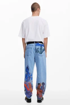 Vaqueros straight estampado India