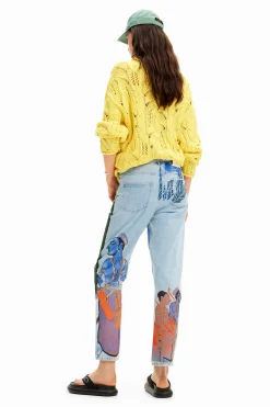 Vaqueros straight estampado India