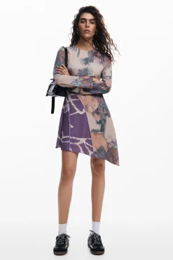 Vestido asimétrico estampada