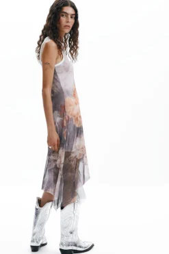 Vestido asimétrico flores